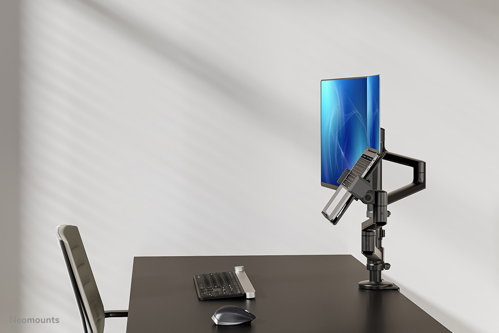 Neomounts DS20-425BL2 Monitor arm with laptop holder 17-27" - space saving